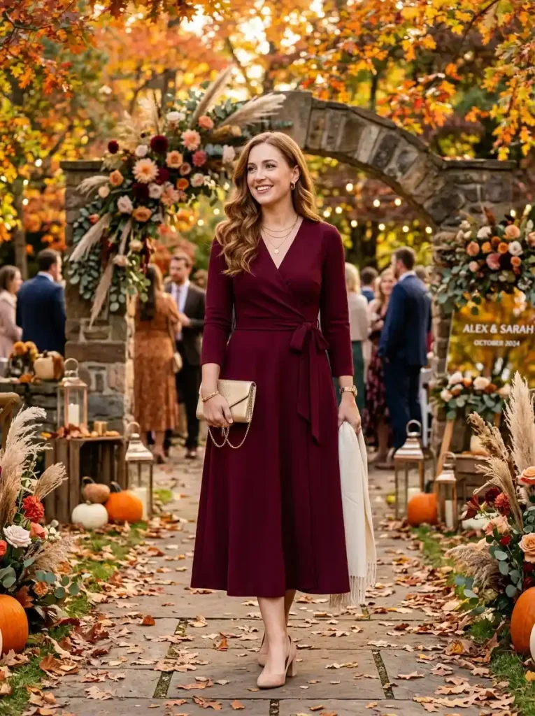 3-Fall Wedding Guest Outfit Idea