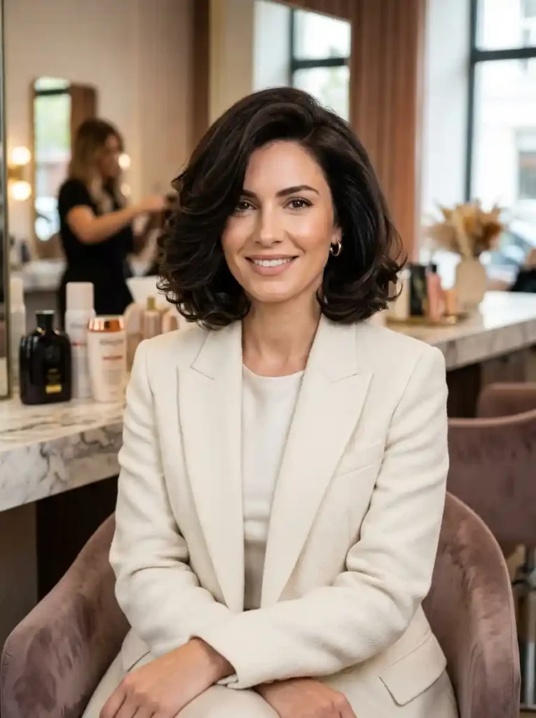 1. Italian Bob with a Deep Side Part