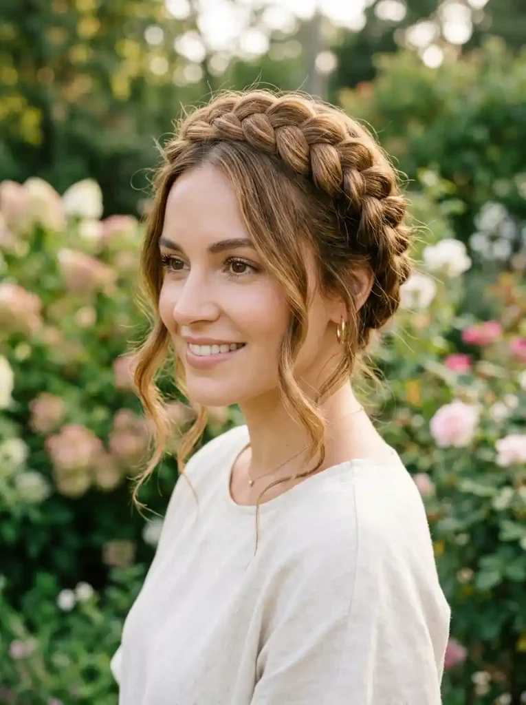 1. Loose Dutch Crown Plait