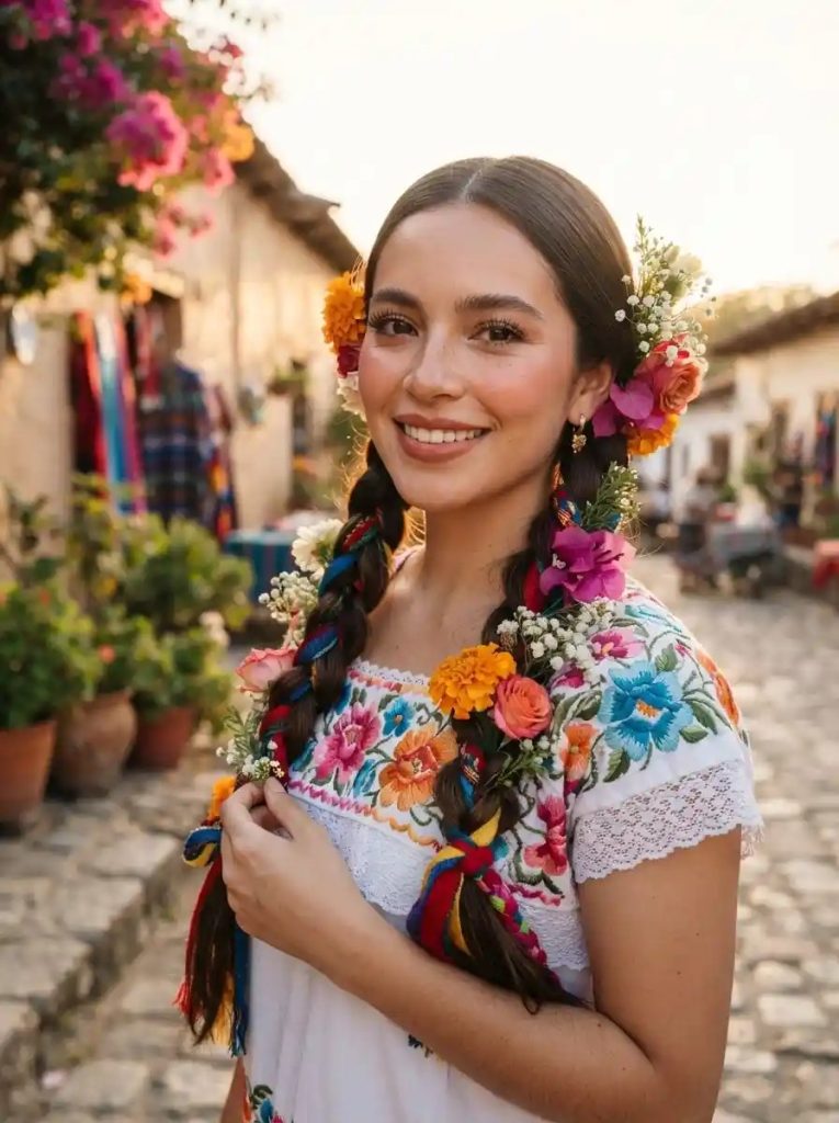 Traditional Mexican Braided Hairstyle mexican hairstyle.