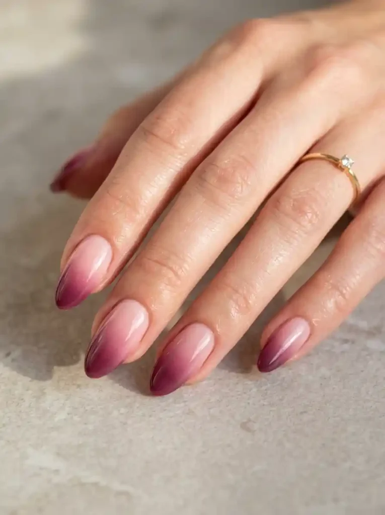 10. Berry Ombre Nails