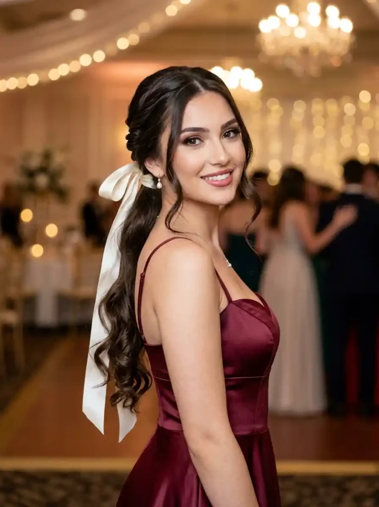 10. Twisted Ribbon Ponytail