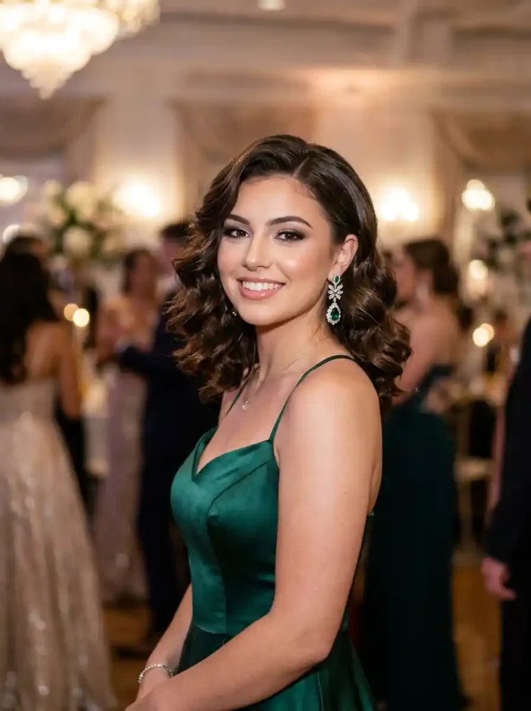 10. Voluminous Curly Lob for Prom