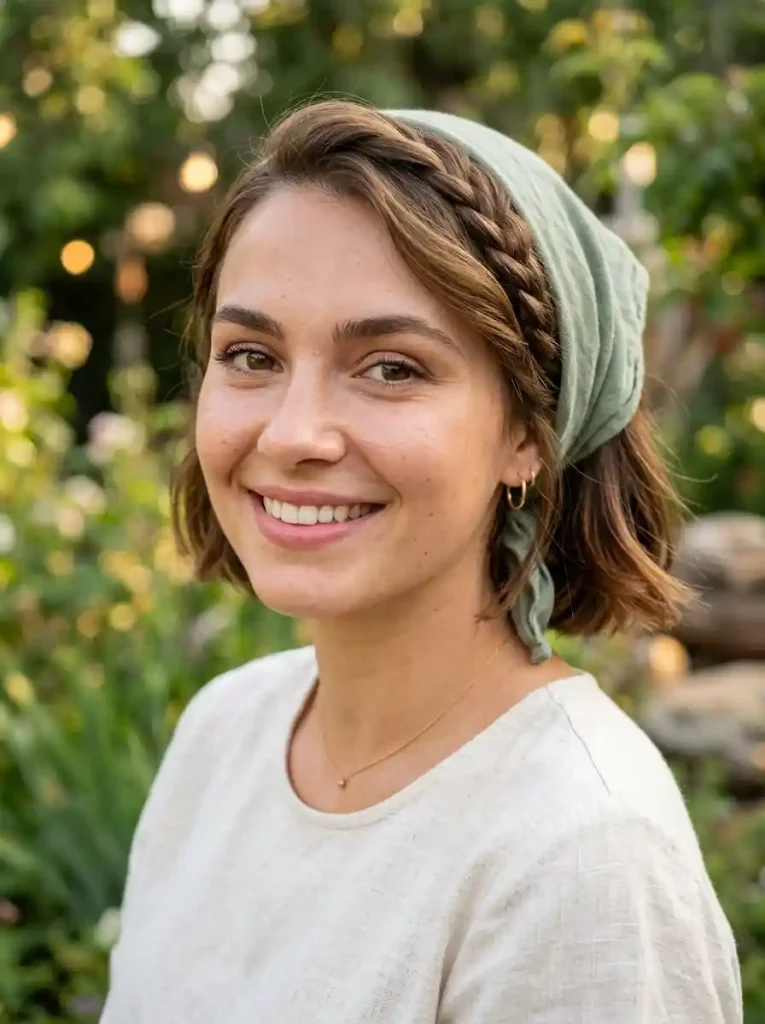 11. Braided Front Bandana Style