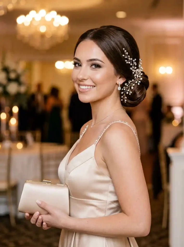 11. Crystal Vine Low Chignon