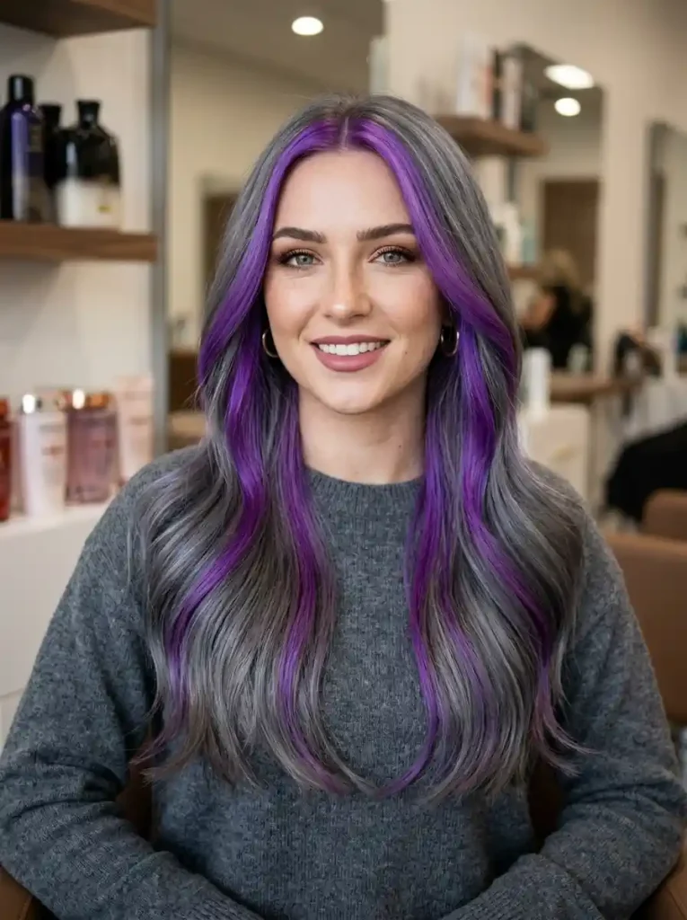 11. Smoky Gray with Violet Stripe