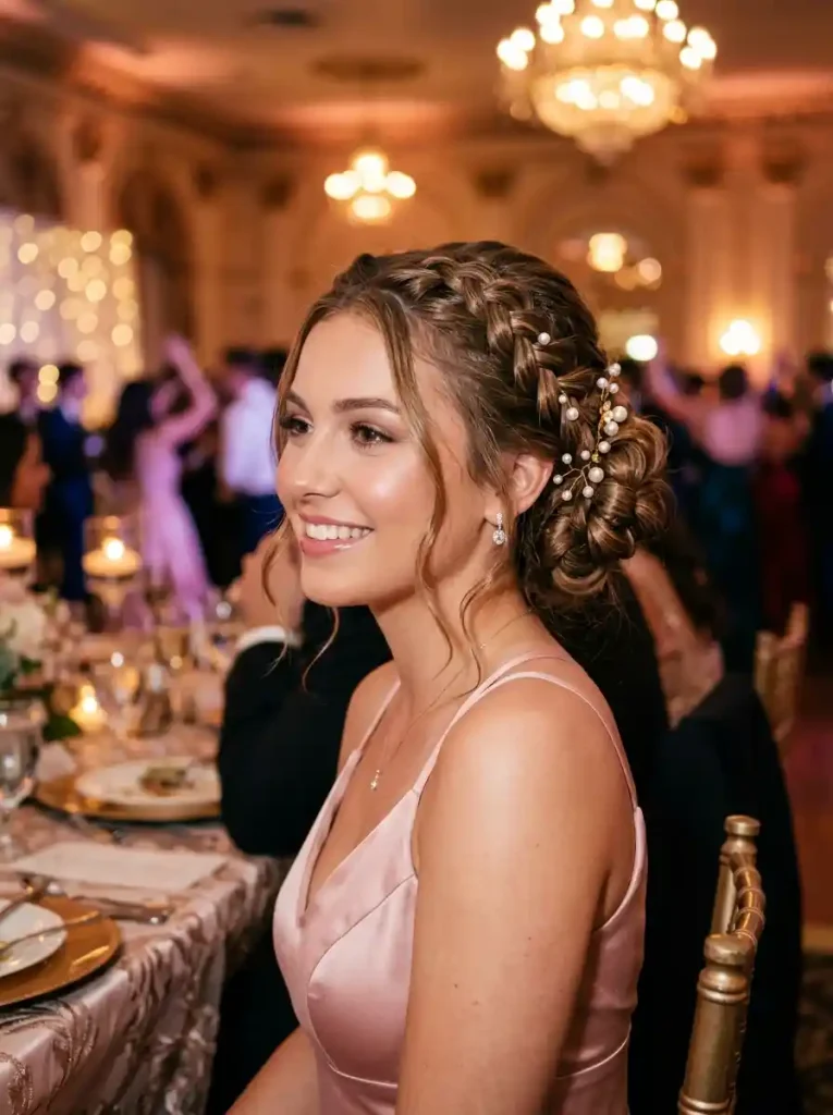 12. Pearl-Accented Braided Updo