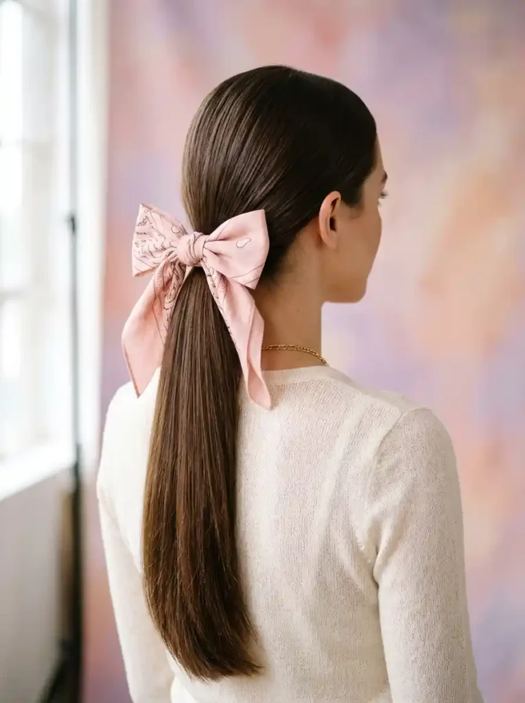 13. Bandana Bow Ponytail