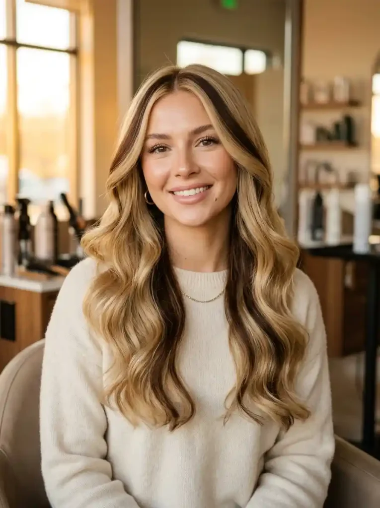 13. Golden Blonde with Chocolate Stripe