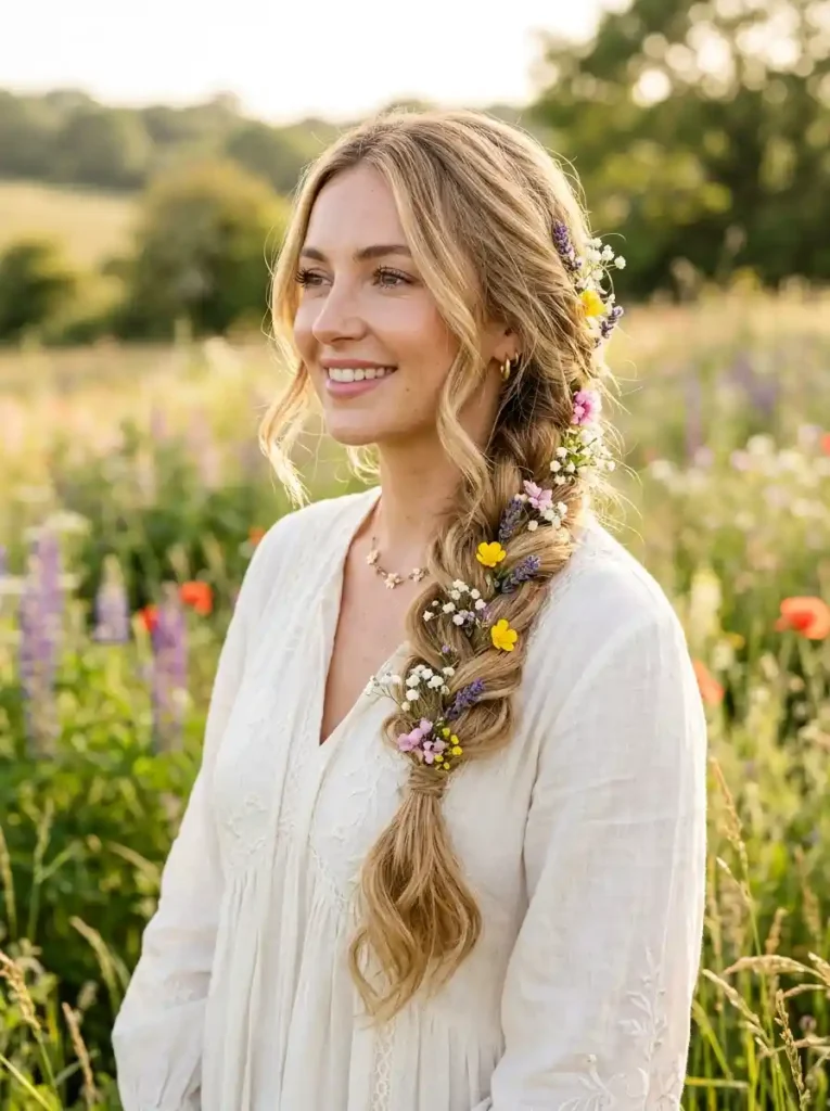 14. Boho Flower Plait hairstyles