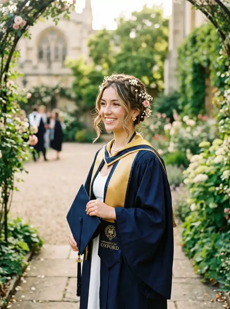 14. Crown Braid Hairstyle for a Royal Graduation Appearance