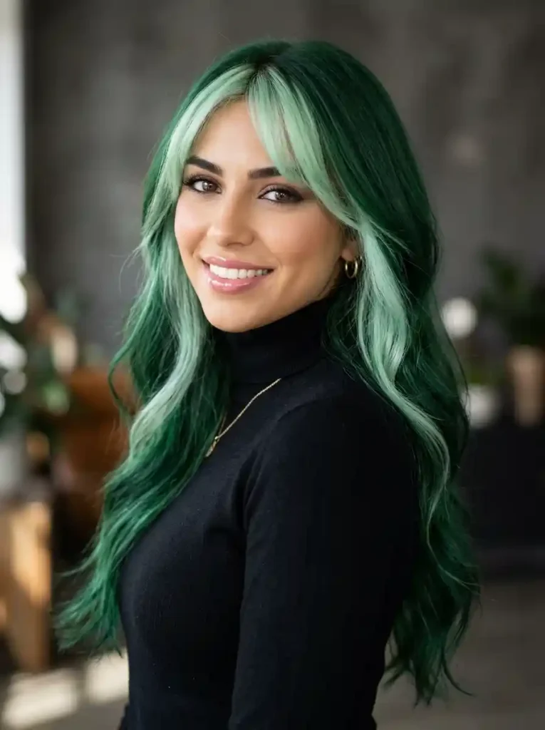 14. Forest Green with Mint Stripe
