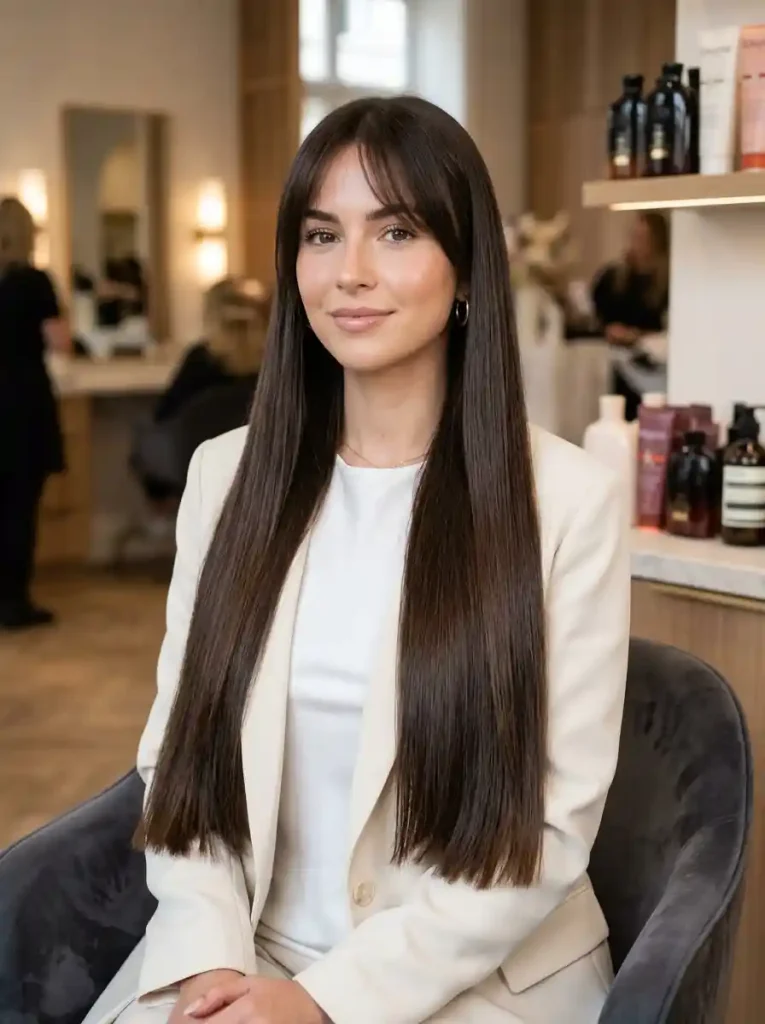 14. Luxe Straight Cut with Floating Fringe