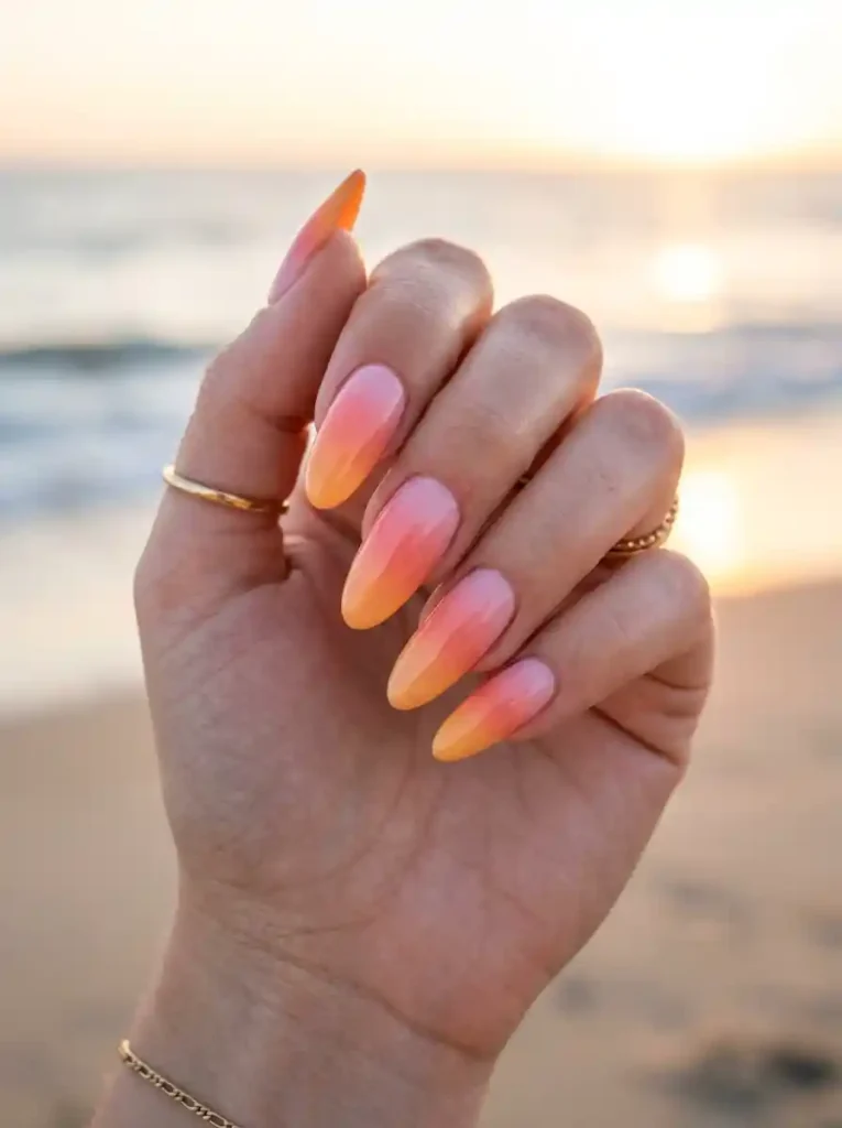 14. Sunset Gradient Nails
