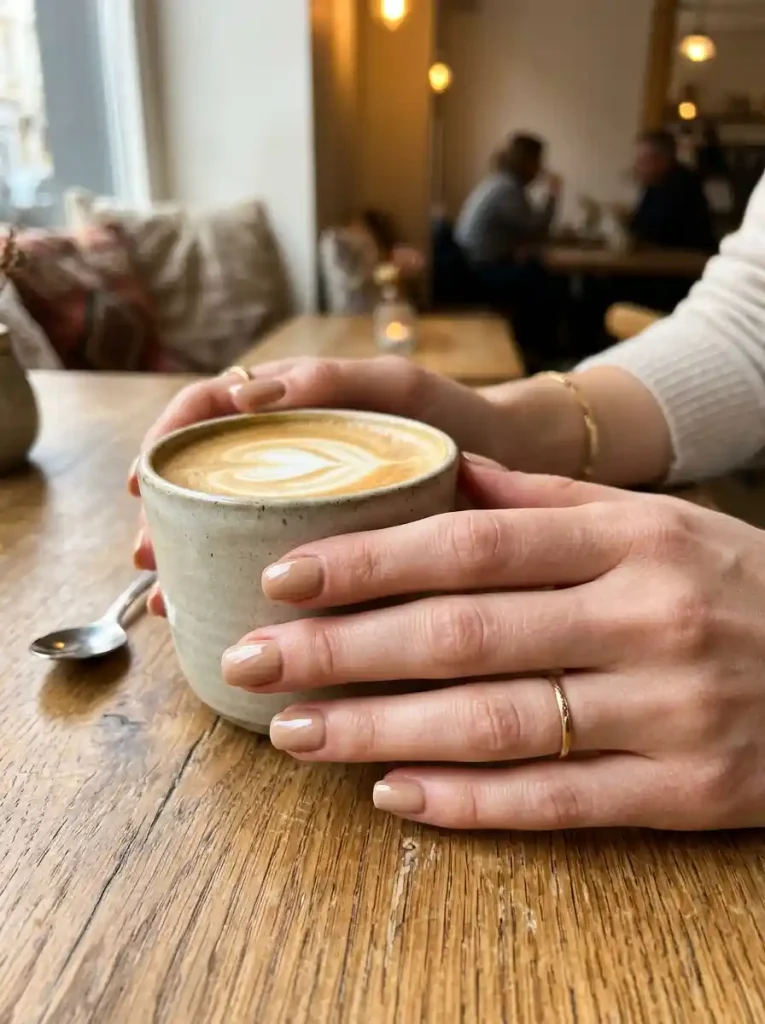 16. Cream Latte Nails