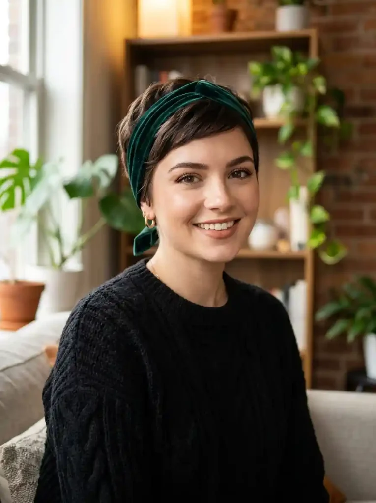16. Velvet Bandana Pixie Wrap