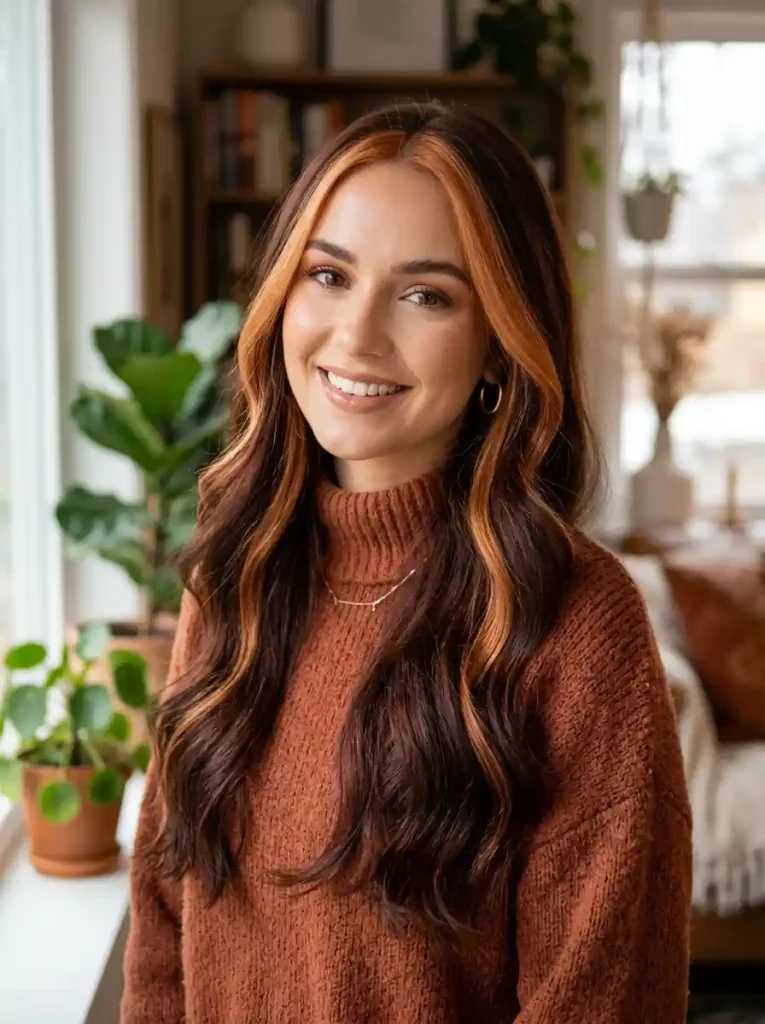 17. Mahogany Hair with Copper Stripe
