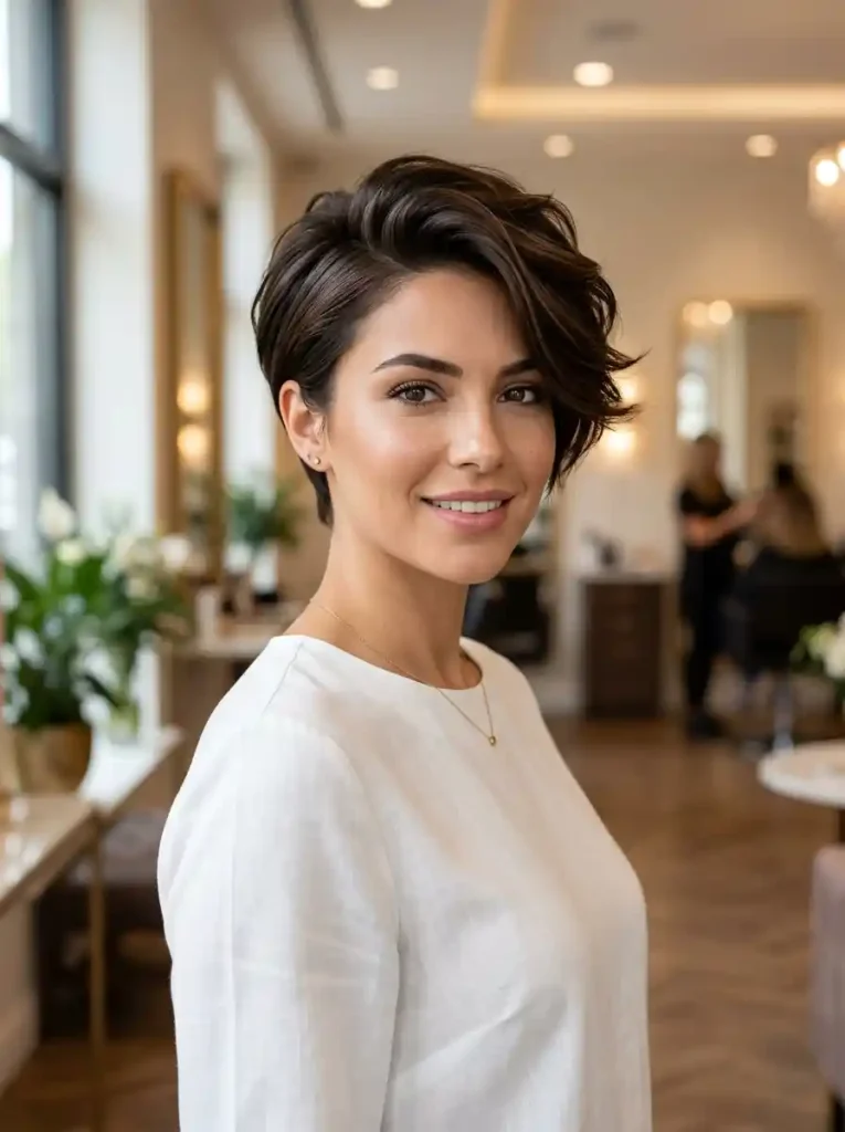 17. Sculpted Pixie with a Side Sweep