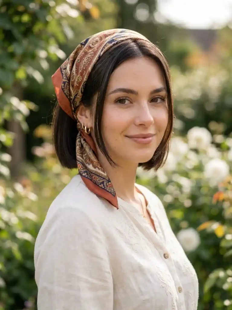17. Side Scarf Knot Bob-Bandana Hairstyles for Short Hair