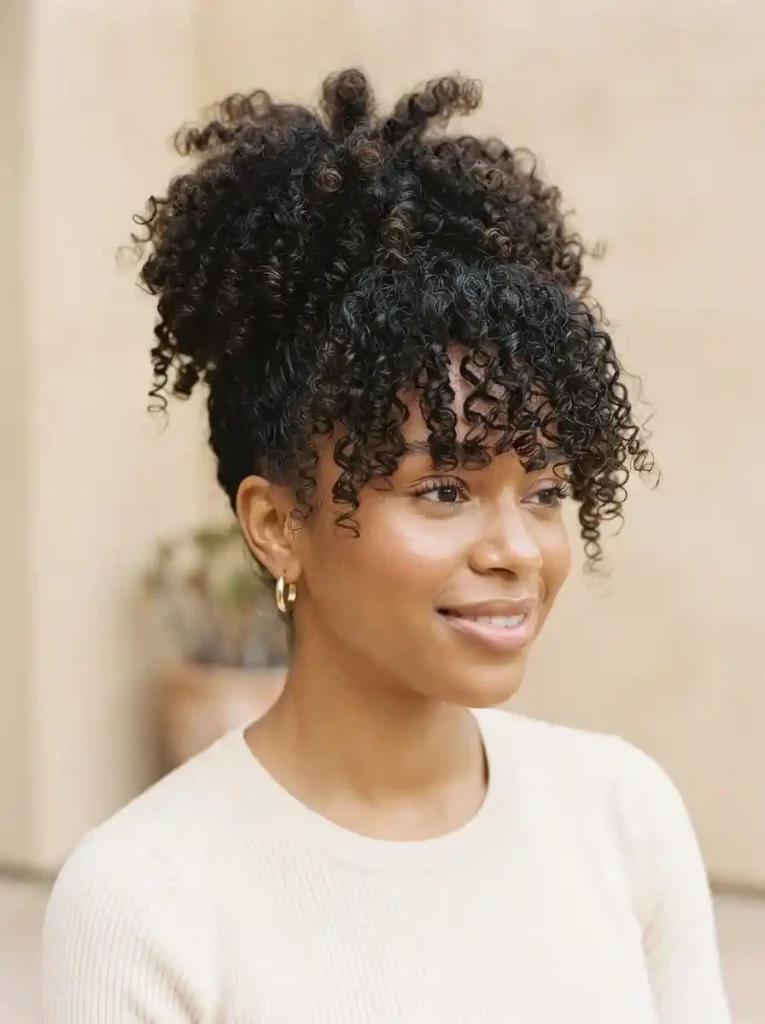 Curly-Pineapple-Updo