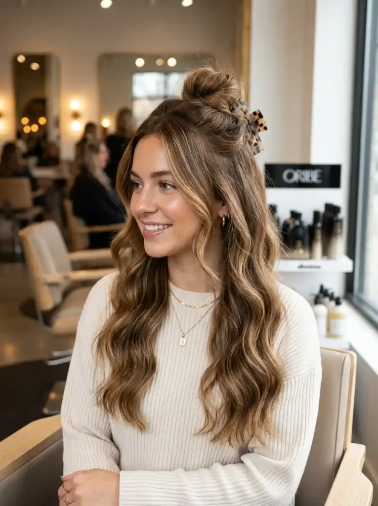 18. Half-Up Claw Clip Bun