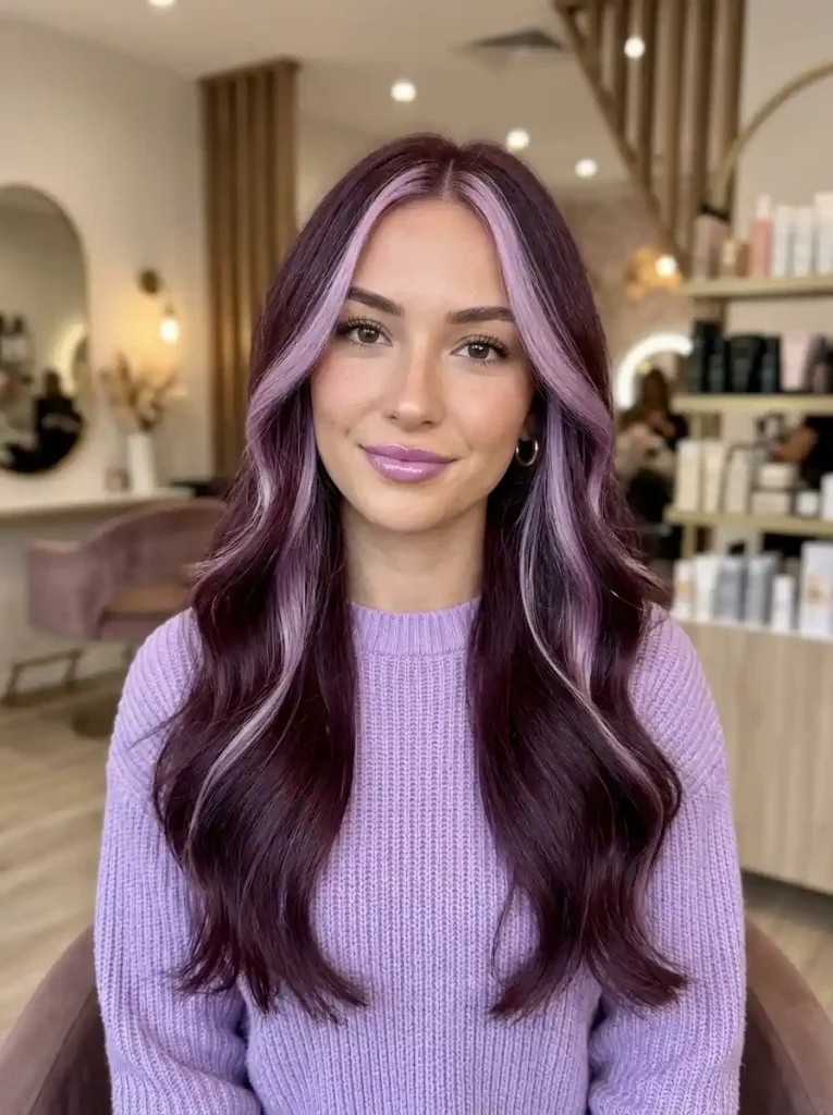 19. Plum Hair with Lilac Stripe