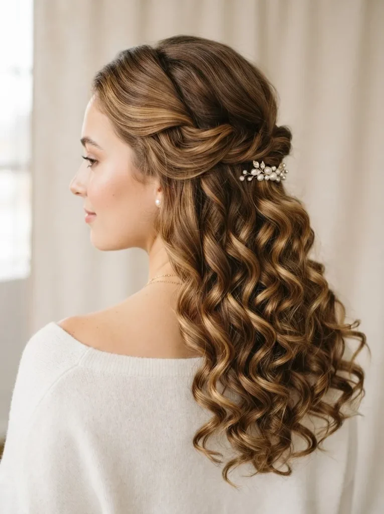 Half-Up-Curly-hairstyles-for-long-hairs.
