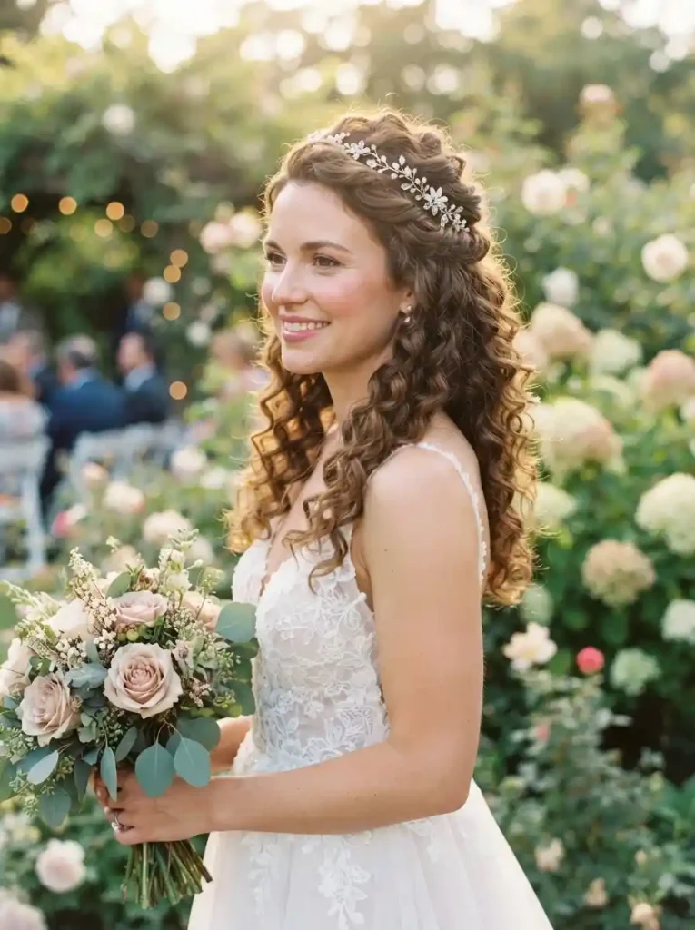 Half-Up-Twisted-Curly-hairstyles-for-wedding.