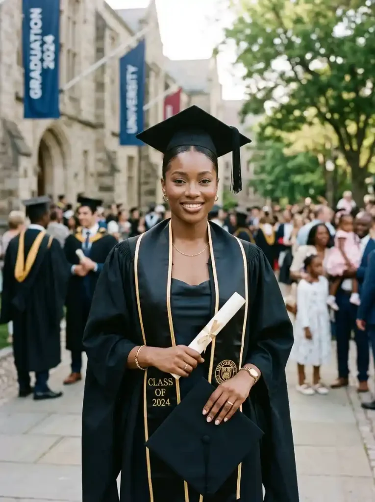 2. Low Sleek Bun for a Classic Graduation Hairstyles