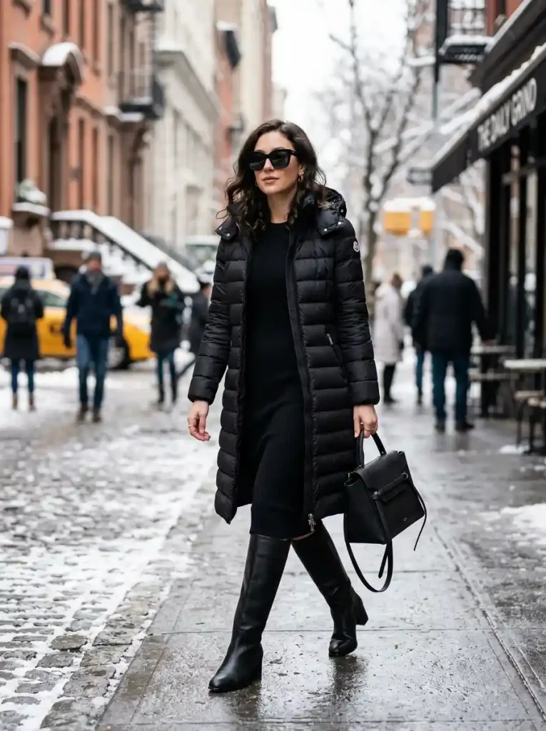 20. Luxury Quilted Coat Ensemble