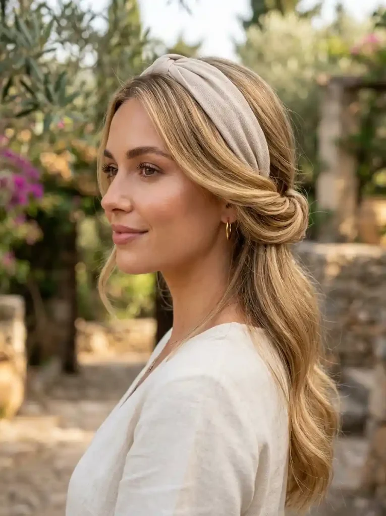 21. Headband Tuck Hairstyle-Time-Saving Hairstyles for Long Hair