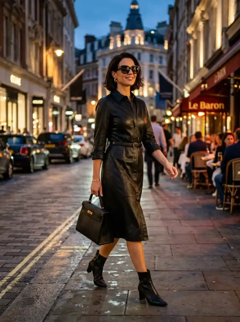 21. Leather Shirt Dress