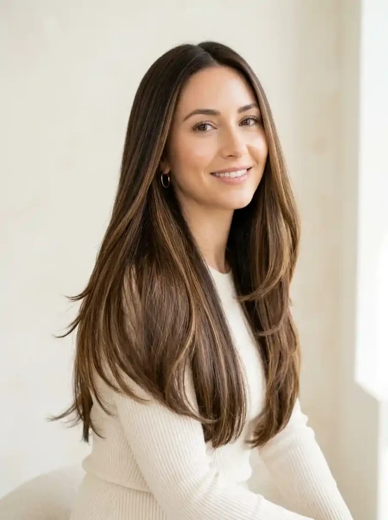 22. Classic Straight Layers Summer Haircut Ideas for Girls