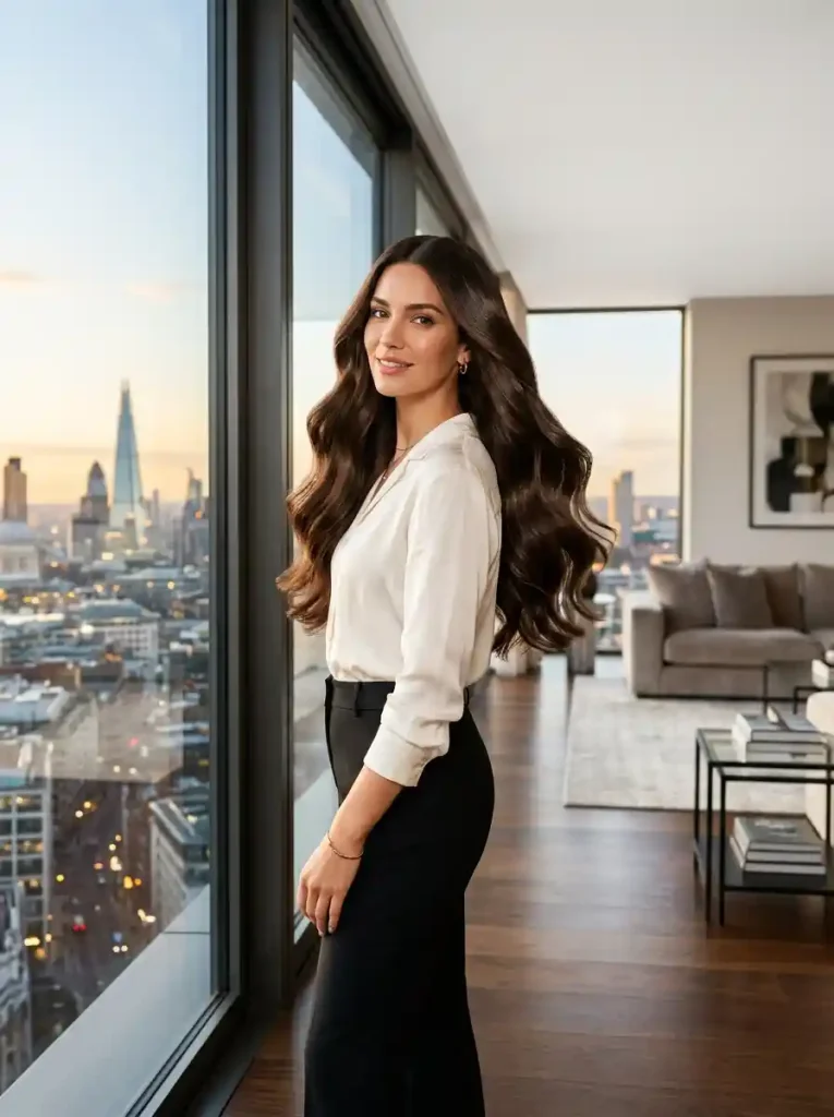 22. Long Espresso Waves with Glass Hair Shine