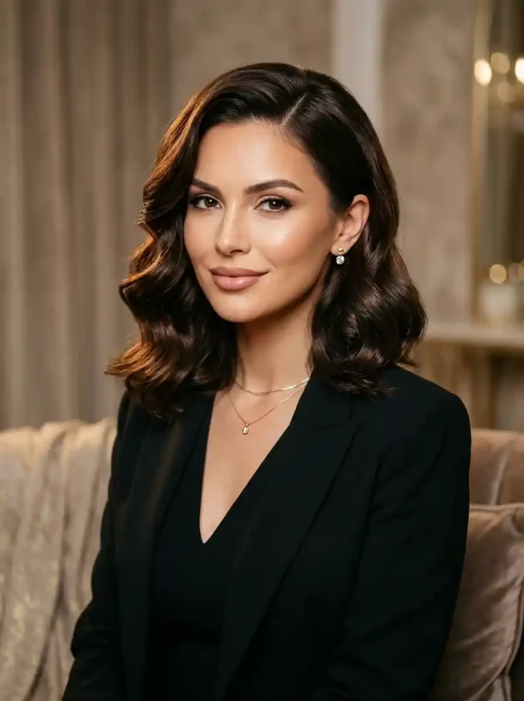 22. Soft Hollywood Waves Haircuts to Make Your Face Look Thinner