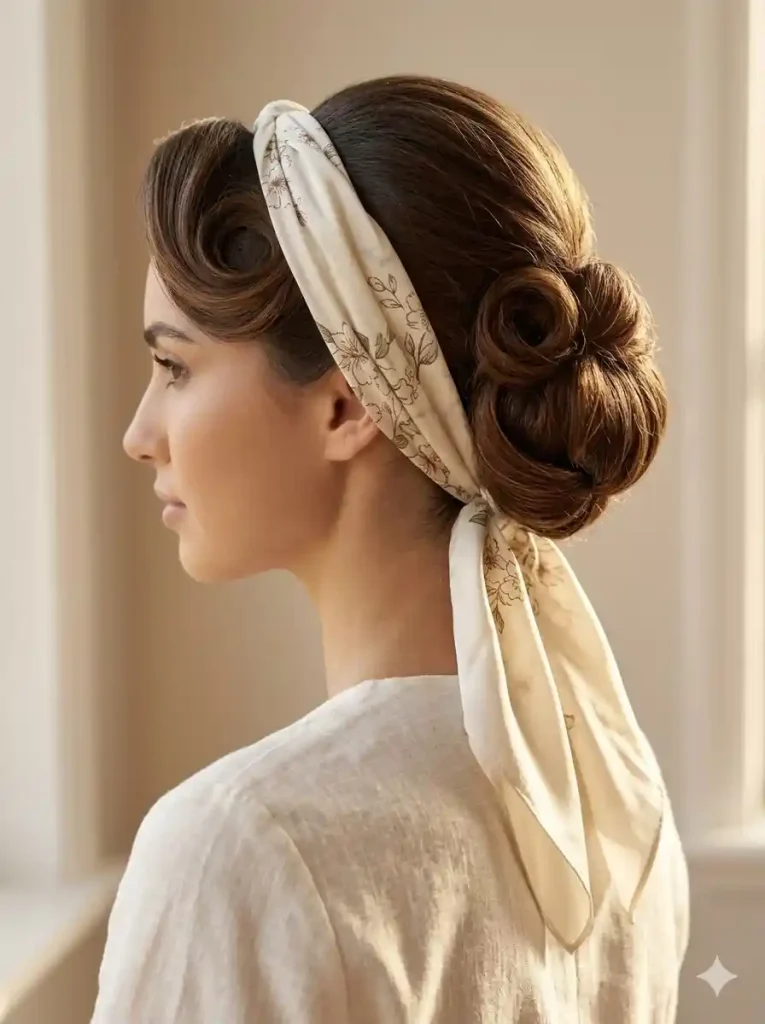 Scarf-Wrapped-Chignon