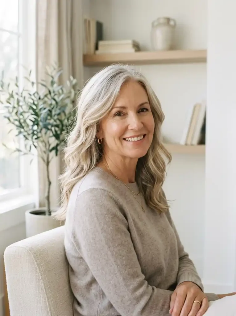22.Shoulder-Length Soft Waves Women Over 50 Haircuts