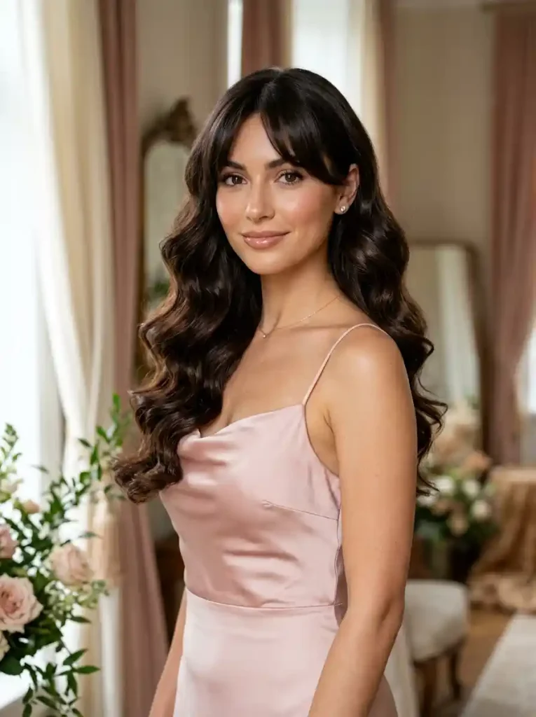 23. Sculpted Soft Curls with Long Blended Bangs-Long Hairstyles With Bangs