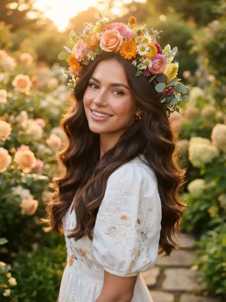 mexcian flower hairstyle for women.