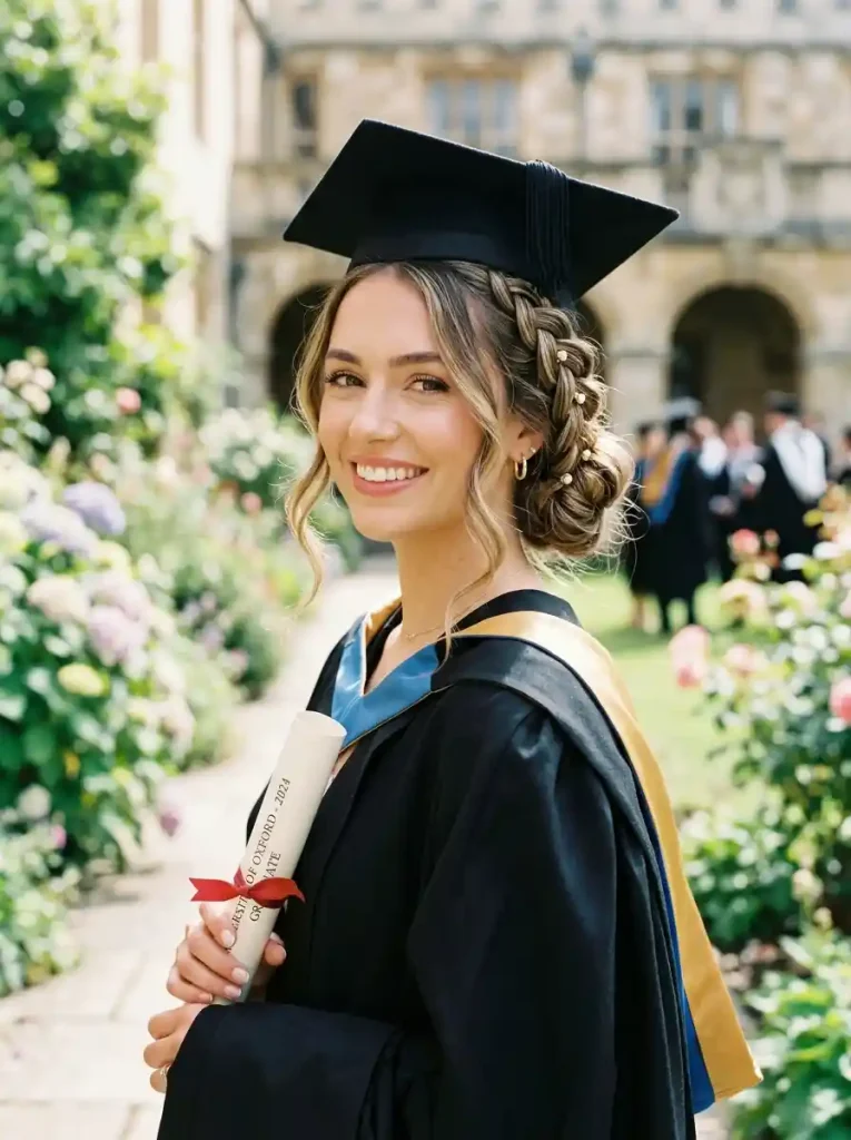 4. Classic French Braid for an Effortless Graduation Look
