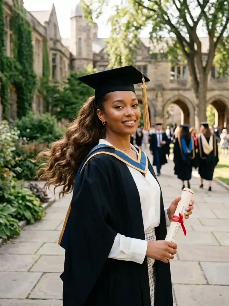 5. High Ponytail with Soft Waves for a Trendy Graduation Look
