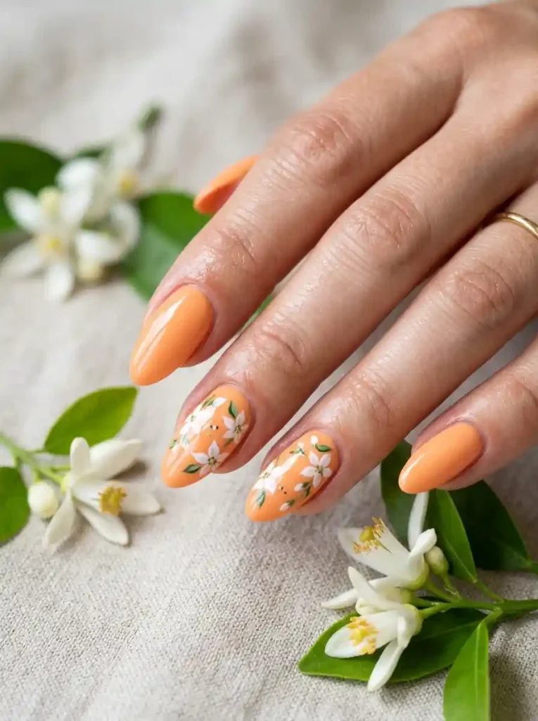 7. Orange Blossom Nails