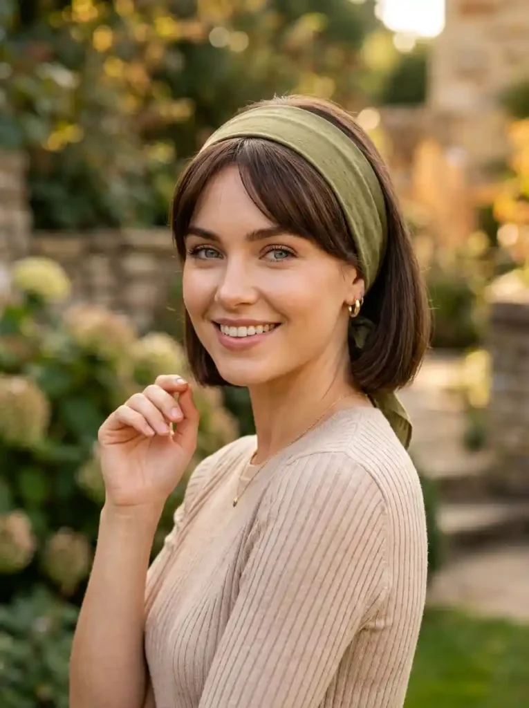 7. Wide Headband Bandana hairtyles for short hair
