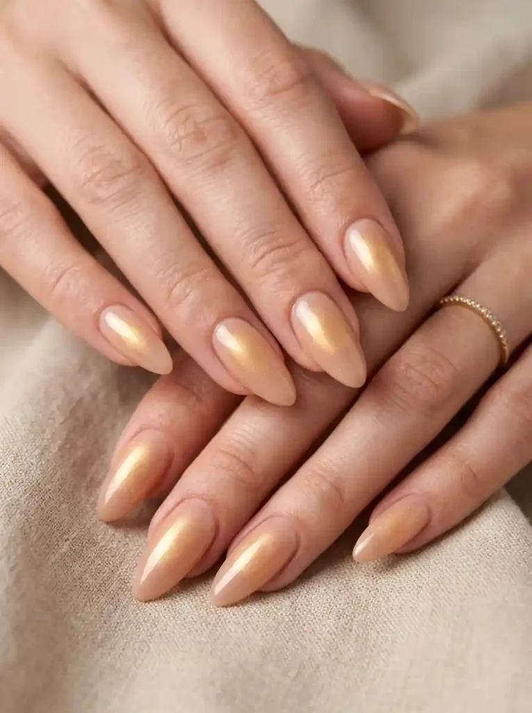 9. Golden Aura Nails