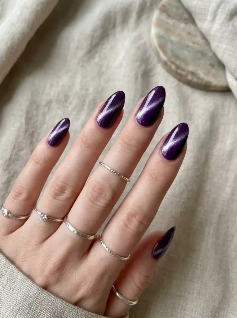 1. Velvet Amethyst 20 Purple Cat Eye Nail Designs