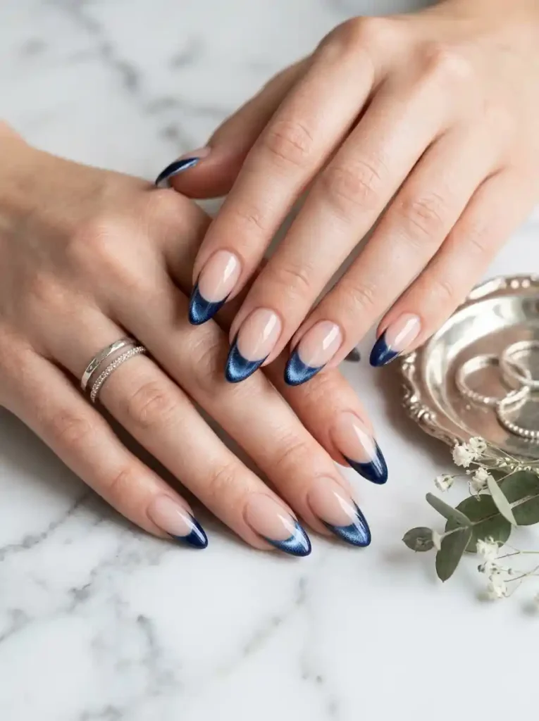 10. Navy French Tips