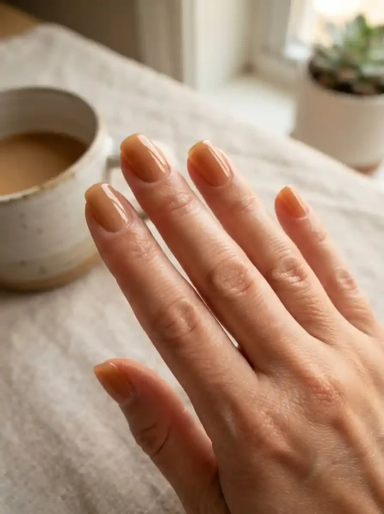11. Glossy Caramel Nude