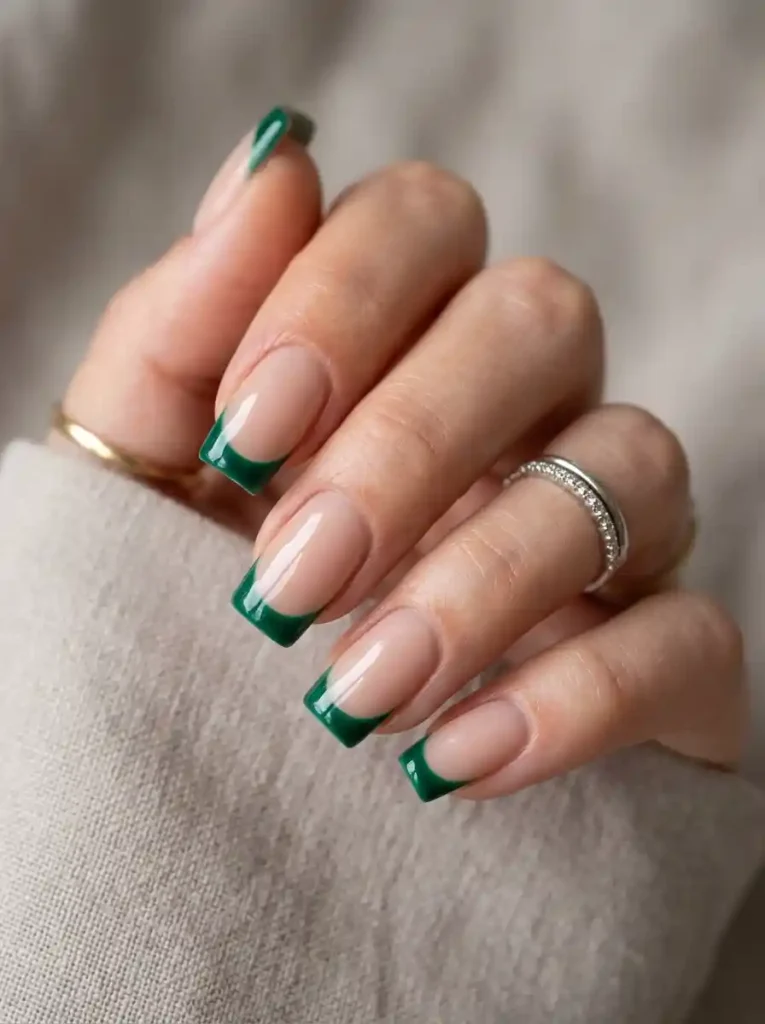 12. Emerald French Tips
