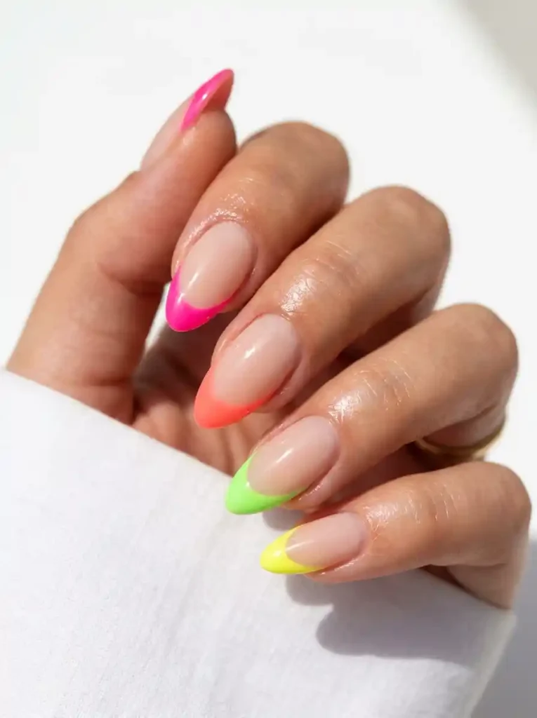 13. Neon French Tips