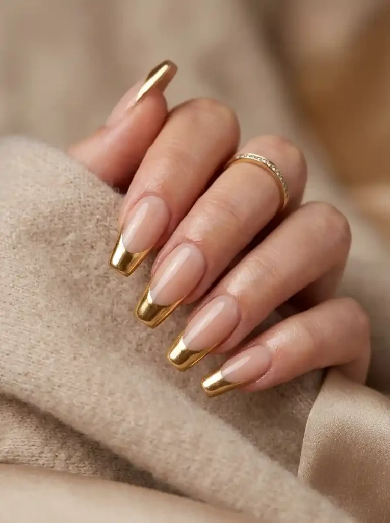 3. Gold French Tips